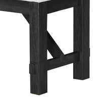 Riby 48 Inch Dining Bench, Black Wood Body, Gray Linen Padded Seat - BM340176