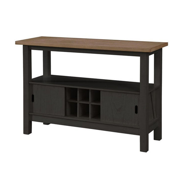 Riby Sideboard Buffet Server Cabinet, Wine Racks, 2 Doors, Black 52 Inch - BM340178