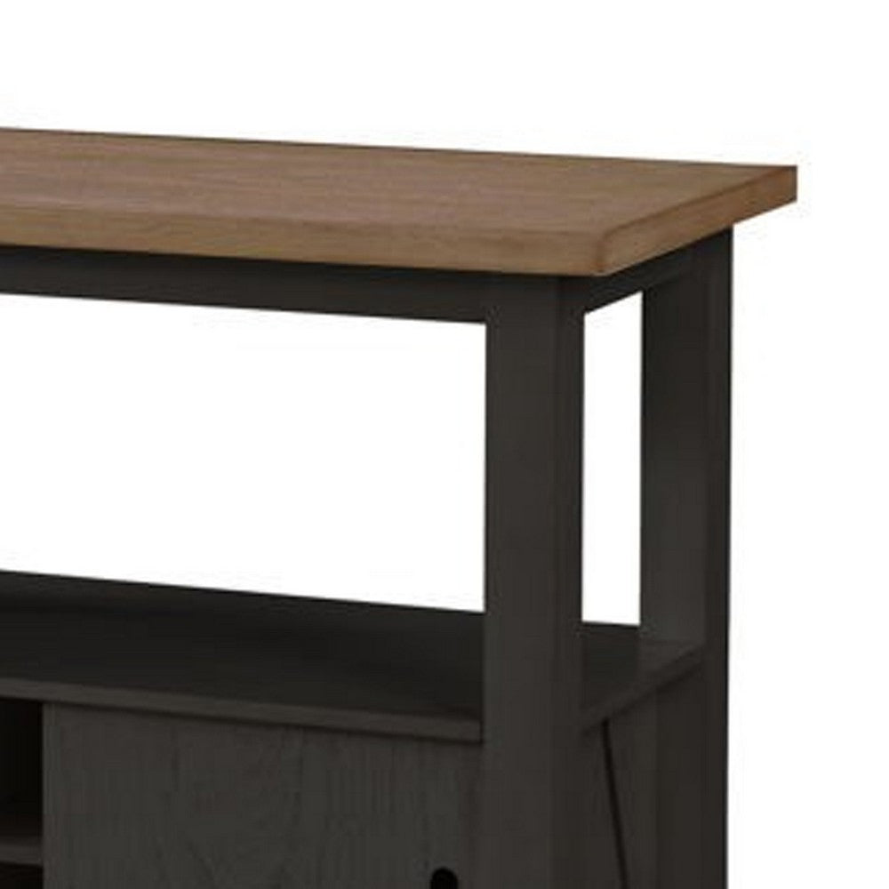 Riby Sideboard Buffet Server Cabinet, Wine Racks, 2 Doors, Black 52 Inch - BM340178