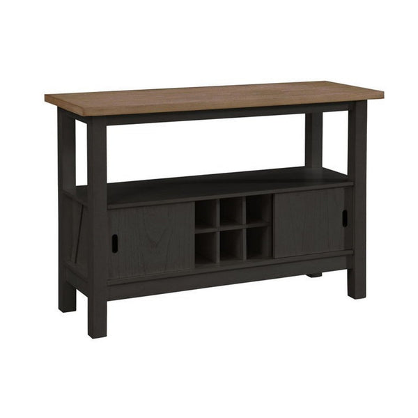 Riby Sideboard Buffet Server Cabinet, Wine Racks, 2 Doors, Black 52 Inch - BM340178