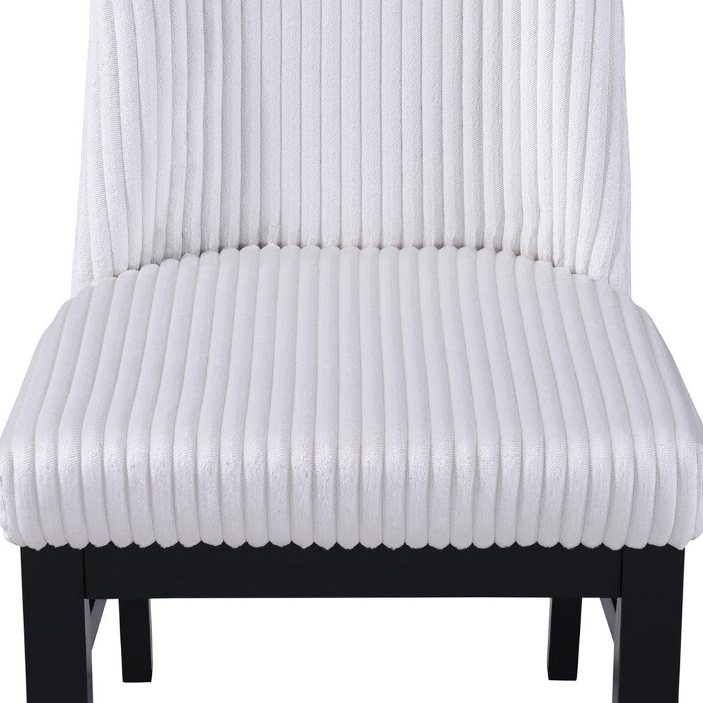 Haly Dining Chair Set of 2, Gray Fabric Padded Seat, Black Wood Legs - BM340180
