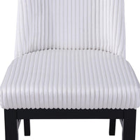 Haly Dining Chair Set of 2, Gray Fabric Padded Seat, Black Wood Legs - BM340180