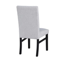 Ticy Dining Chair Set of 2, Dove Gray Padded Seat, Black Wood Legs - BM340181