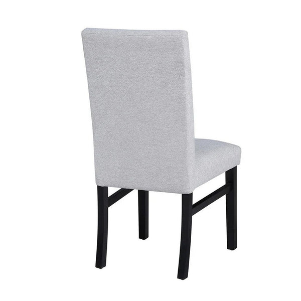 Ticy Dining Chair Set of 2, Dove Gray Padded Seat, Black Wood Legs - BM340181