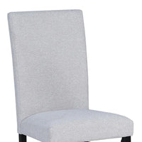 Ticy Dining Chair Set of 2, Dove Gray Padded Seat, Black Wood Legs - BM340181