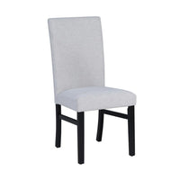 Ticy Dining Chair Set of 2, Dove Gray Padded Seat, Black Wood Legs - BM340181