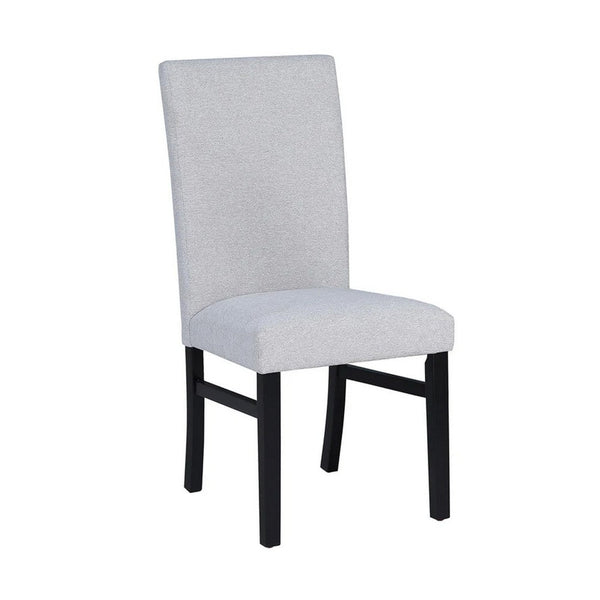 Ticy Dining Chair Set of 2, Dove Gray Padded Seat, Black Wood Legs - BM340181