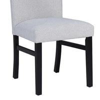Ticy Dining Chair Set of 2, Dove Gray Padded Seat, Black Wood Legs - BM340181