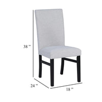 Ticy Dining Chair Set of 2, Dove Gray Padded Seat, Black Wood Legs - BM340181
