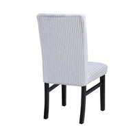 Ticy Dining Chair Set of 2, Light Gray Padded Seat, Black Wood Legs - BM340182