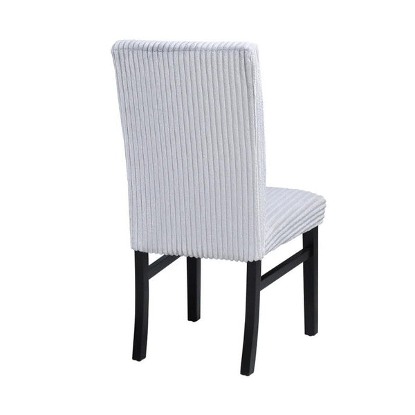 Ticy Dining Chair Set of 2, Light Gray Padded Seat, Black Wood Legs - BM340182