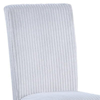 Ticy Dining Chair Set of 2, Light Gray Padded Seat, Black Wood Legs - BM340182
