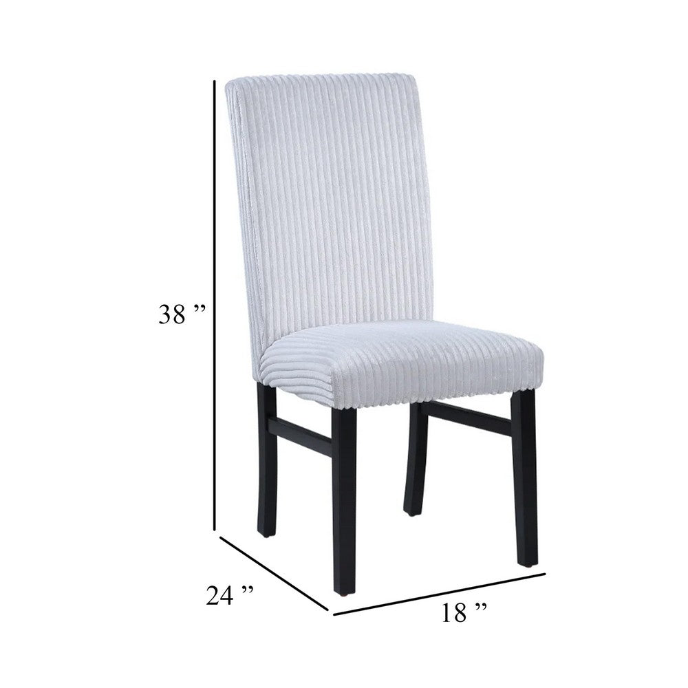 Ticy Dining Chair Set of 2, Light Gray Padded Seat, Black Wood Legs - BM340182