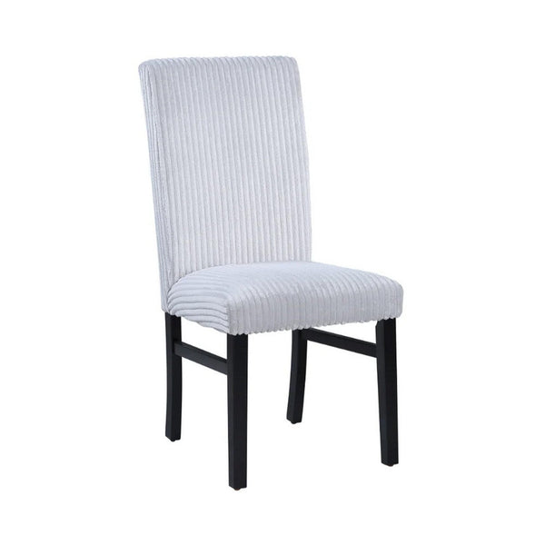 Ticy Dining Chair Set of 2, Light Gray Padded Seat, Black Wood Legs - BM340182