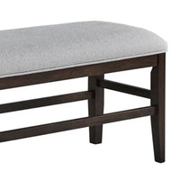 Hiun Dining Bench, Dove Gray Padded Seat, Oak Brown Wood, 50 Inch - BM340183