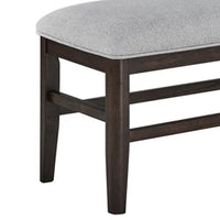 Hiun Dining Bench, Dove Gray Padded Seat, Oak Brown Wood, 50 Inch - BM340183