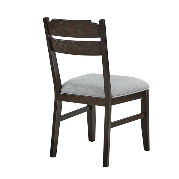 Hiun Dining Chair Set of 2, Dove Gray Seat, Oak Brown Wood Frame - BM340184