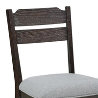 Hiun Dining Chair Set of 2, Dove Gray Seat, Oak Brown Wood Frame - BM340184