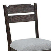 Hiun Dining Chair Set of 2, Dove Gray Seat, Oak Brown Wood Frame - BM340184