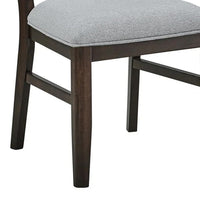 Hiun Dining Chair Set of 2, Dove Gray Seat, Oak Brown Wood Frame - BM340184