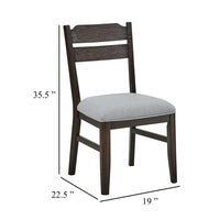 Hiun Dining Chair Set of 2, Dove Gray Seat, Oak Brown Wood Frame - BM340184