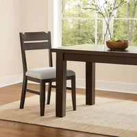 Hiun Dining Chair Set of 2, Dove Gray Seat, Oak Brown Wood Frame - BM340184