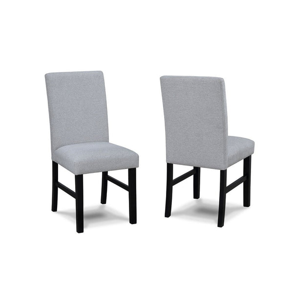 Izy Dining Chair Set of 2, Dove Gray Seat, Black Wood, Tapered Legs - BM340187
