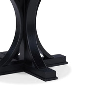 Yuru Dining Table, 44 Inch, Round Light Gray Top, Modern Black Wood - BM340189