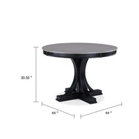 Yuru Dining Table, 44 Inch, Round Light Gray Top, Modern Black Wood - BM340189
