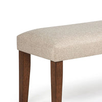 Goko Dining Bench, Earthy Yellow Fabric Seat, Brown Wood Legs, 42 Inch - BM340190