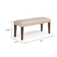 Goko Dining Bench, Earthy Yellow Fabric Seat, Brown Wood Legs, 42 Inch - BM340190