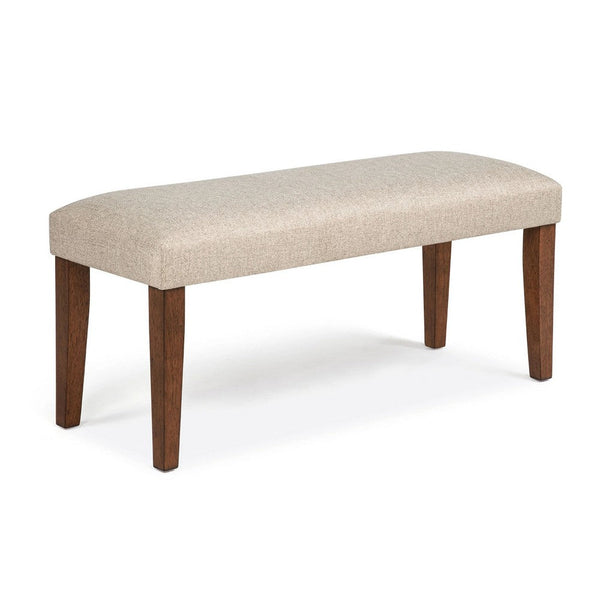 Goko Dining Bench, Earthy Yellow Fabric Seat, Brown Wood Legs, 42 Inch - BM340190