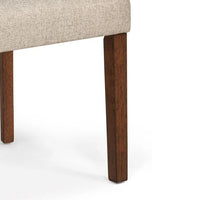 Goko Dining Chair Set of 2, Earthy Yellow Tufted Backrest, Brown Wood - BM340191