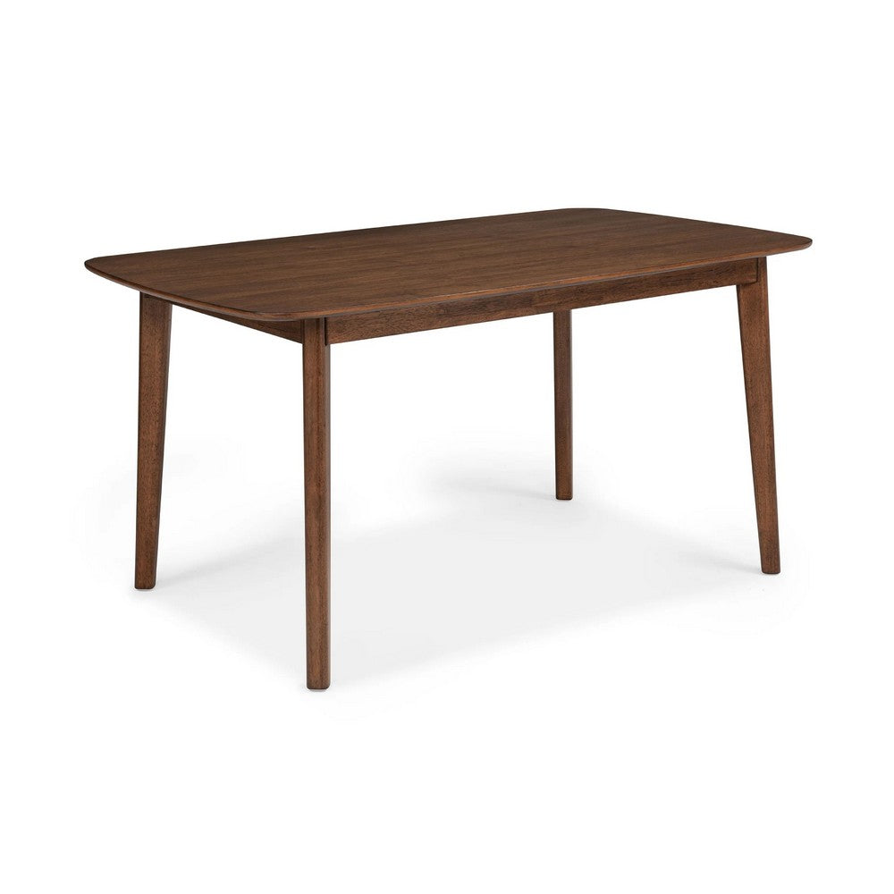 Goko Dining Table, 59 Inch Brown Wood Top, Round Tapered Legs - BM340192