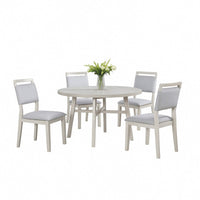 Bovo Dining Chair Set of 2, Dove Gray, Driftwood White Wood - BM340193