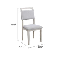 Bovo Dining Chair Set of 2, Dove Gray, Driftwood White Wood - BM340193