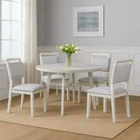 Bovo Dining Chair Set of 2, Dove Gray, Driftwood White Wood - BM340193