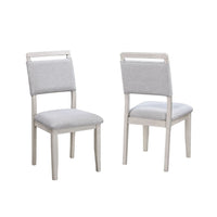 Bovo Dining Chair Set of 2, Dove Gray, Driftwood White Wood - BM340193