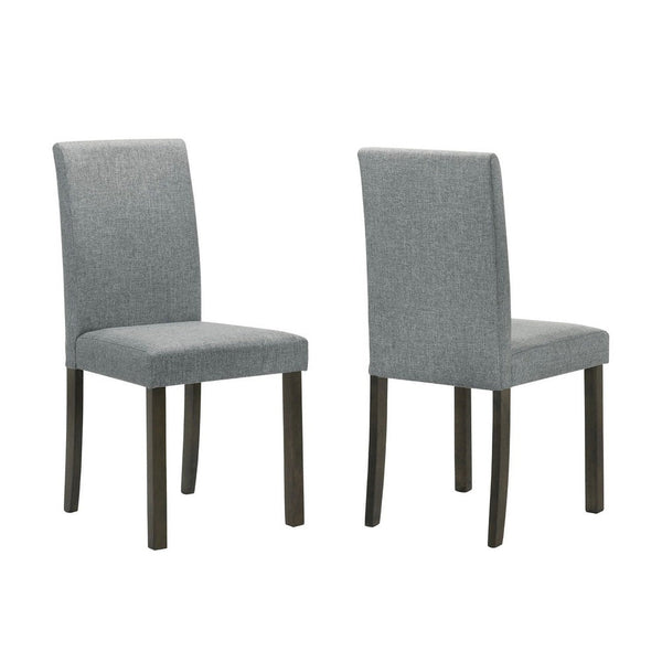 Muly Side Dining Chair Set of 4, Fabric Seating, Gray Brown Wood - BM340196