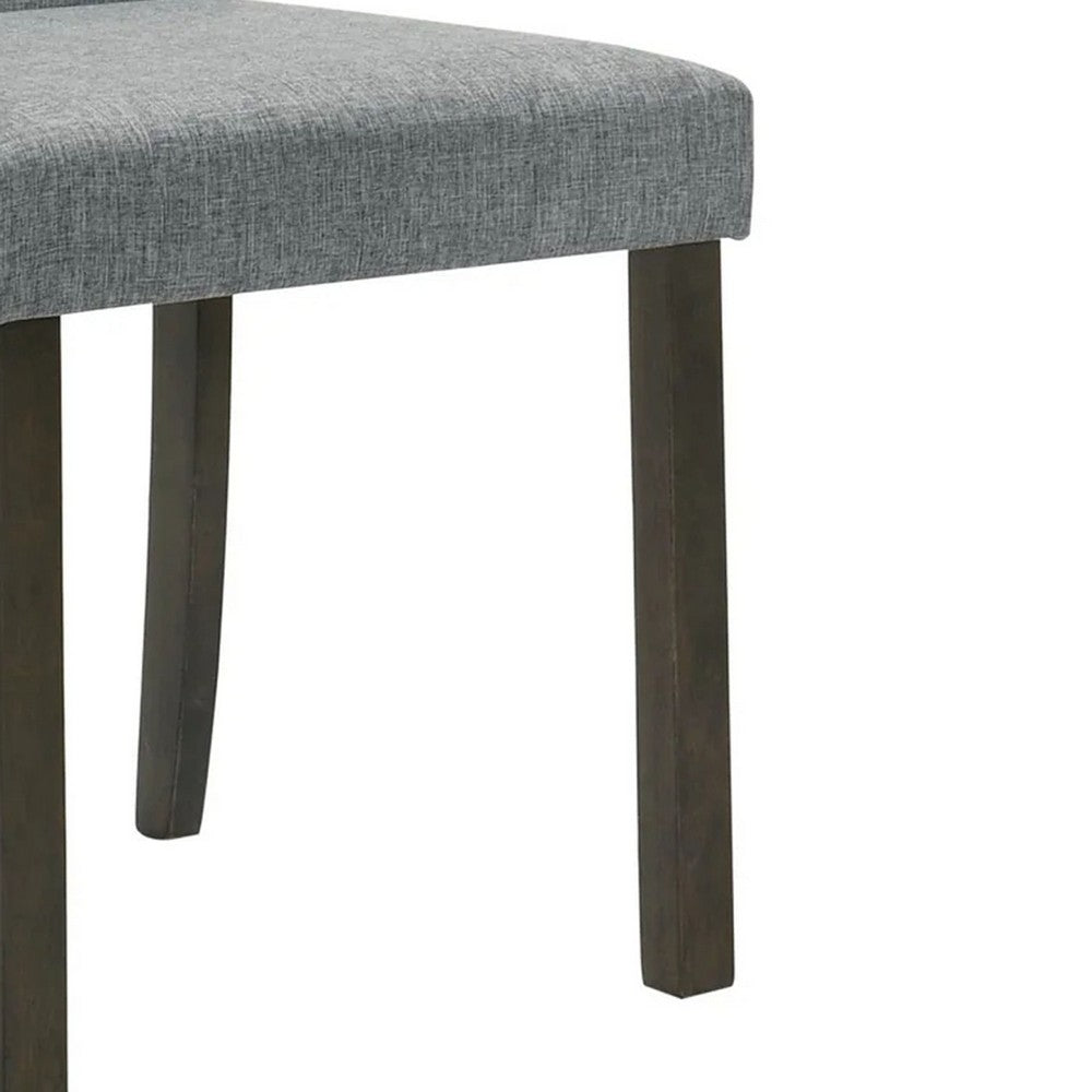 Muly Side Dining Chair Set of 4, Fabric Seating, Gray Brown Wood - BM340196