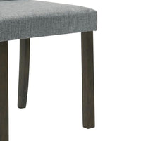 Muly Side Dining Chair Set of 4, Fabric Seating, Gray Brown Wood - BM340196