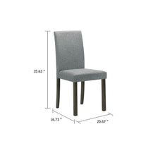 Muly Side Dining Chair Set of 4, Fabric Seating, Gray Brown Wood - BM340196