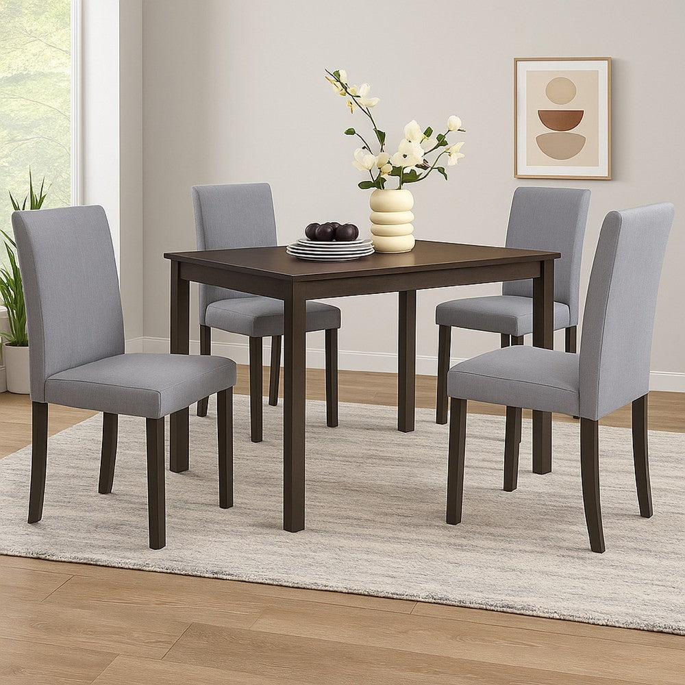 Muly Dining Table, 43 Inch Rectangular Top, Gray-Brown Wood Legs - BM340197