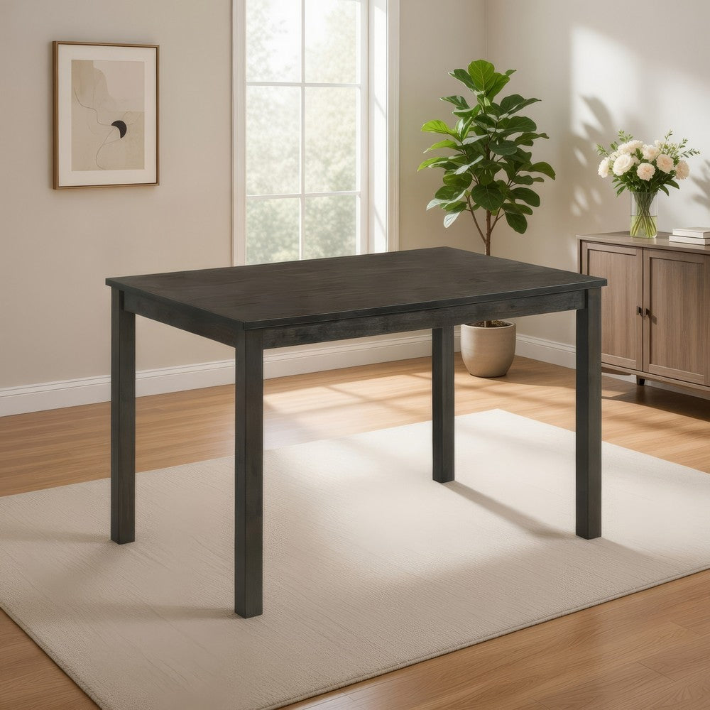 Muly Dining Table, 43 Inch Rectangular Top, Gray-Brown Wood Legs - BM340197
