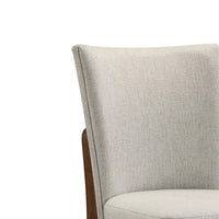 Lere Dining Chair Set of 2, Beige Fabric, Antique Style Brown Wood - BM340199