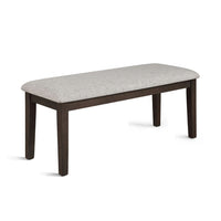 Wogy Dining Bench, Off White Fabric, Brown Wood Legs, 46 Inch - BM340201