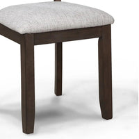 Wogy Side Dining Chair Set of 2, Brown Wood Ladder Backrest, Off White Seats - BM340202