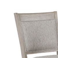 Filu Counter Height Chair Set of 2, White Oak Wood, Light Gray Fabric - BM340210