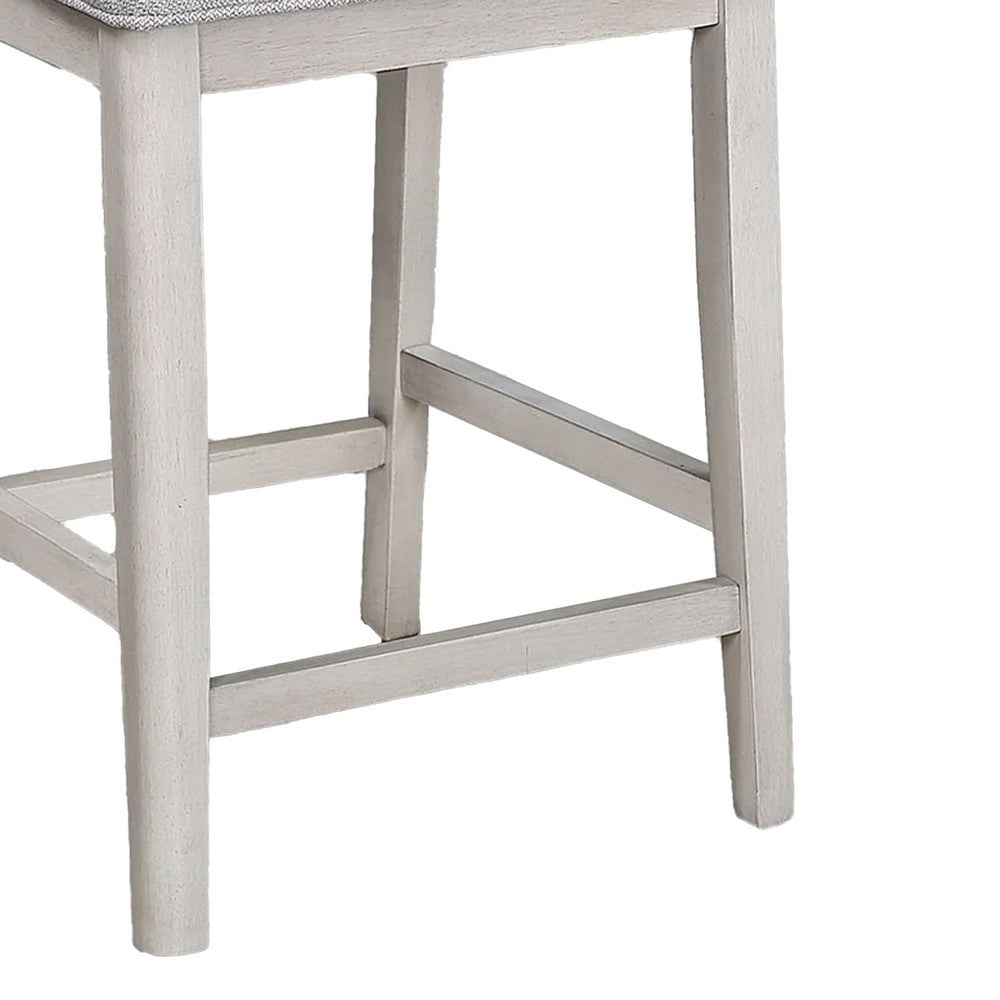 Bovo Counter Height Dining Chair Set of 2, Dove Gray, White Wood - BM340211