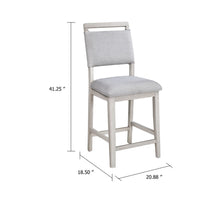 Bovo Counter Height Dining Chair Set of 2, Dove Gray, White Wood - BM340211